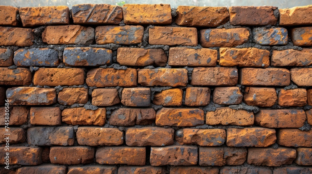Obraz premium A Tapestry of Time: Weathered Bricks with Stories Untold