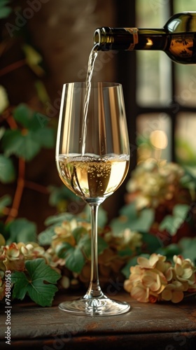 Golden Pour: A Captivating Moment of Wine Elegance