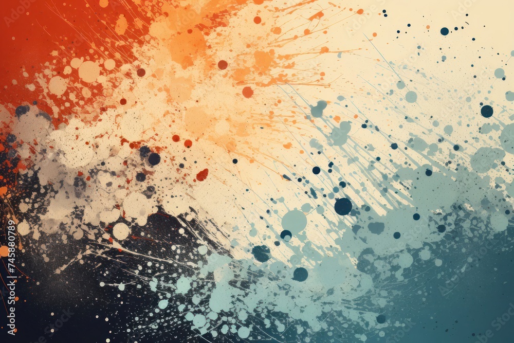 Vibrant Background With Colorful Paint Splatters Generative AI
