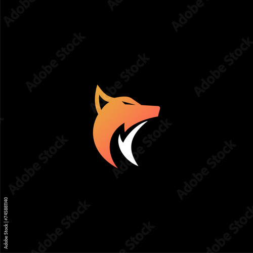 cool fox and bolt logo combination concept vector icon