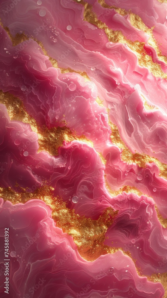 Gold and pink waves, background Gold and pink waves, background