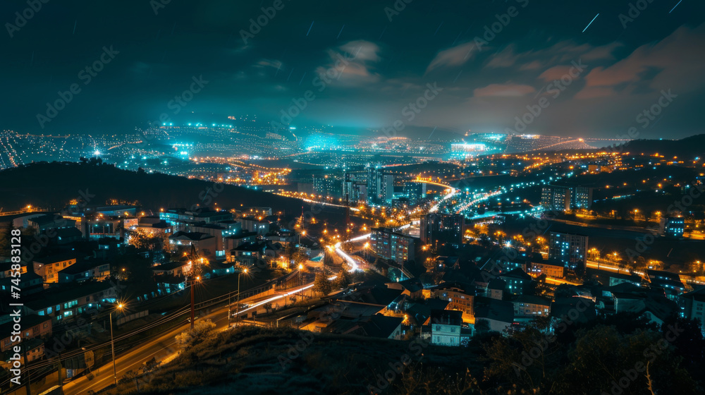 The city lights at night view.