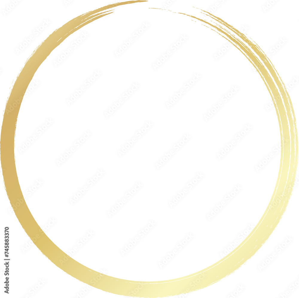 Gold circle drawn with a brush. Elements for design Gold circle drawn with a brush. Elements for design
