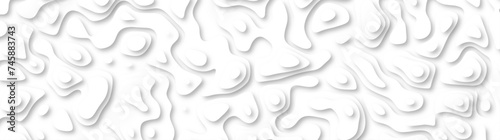 3d render, abstract white paper background. Paper cut vector art background banner texture. multi layer cutout geometric pattern on vector, Abstract soft white background with waves.