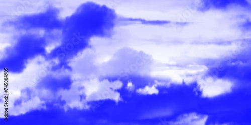 Modern Clouds and sky with pastel colors Sweet color with beautiful nature. Blue watercolor canvas texture background. The sky, white clouds, a beautiful background for design and presentation. 

