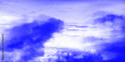 Modern Clouds and sky with pastel colors Sweet color with beautiful nature. Blue watercolor canvas texture background. The sky, white clouds, a beautiful background for design and presentation. 

