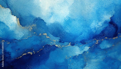 Arrière-plan abstrait peint bleu avec texture grunge liquide et fluide