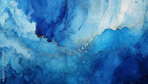 Arrière-plan abstrait peint bleu avec texture grunge liquide et fluide photo