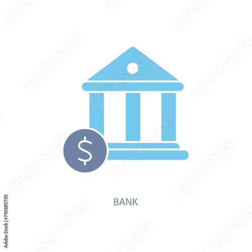 bank concept line icon. Simple element illustration. bank concept outline symbol design.