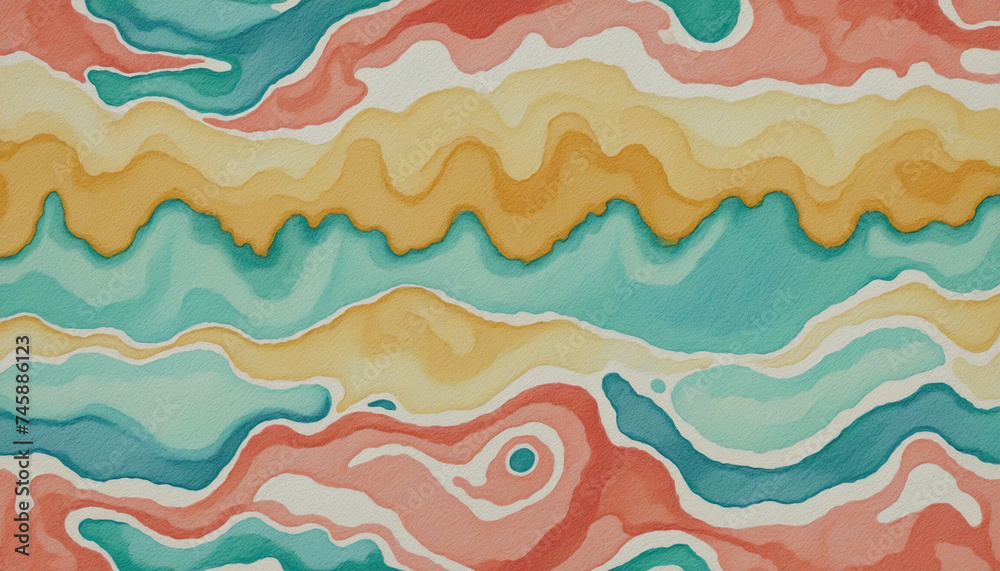 Abstract Washed Digital Watercolor Painting stripe brush pattern background. Boho Camouflage Strokes Tie Dye Batik. Ombre gradient multicolor for surface print ikat gradient tileable wallpaper. Retro 