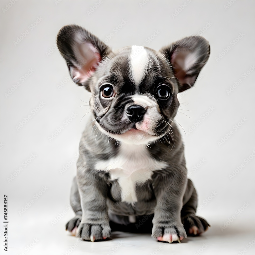 Realistic cute French Bulldog Puppy.