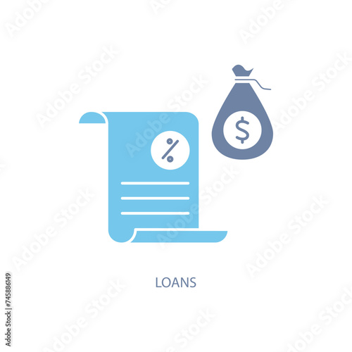 loans concept line icon. Simple element illustration. loans concept outline symbol design.