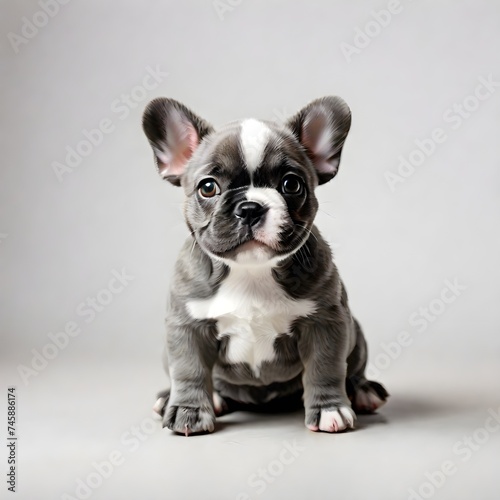 Realistic cute French Bulldog Puppy. © Poporigins
