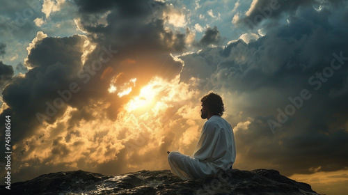 Amidst the chaos of the world, Jesus finds solace in the presence of God, his words a beacon of hope and trust as he seeks divine guidance and strength to navigate the challenges a