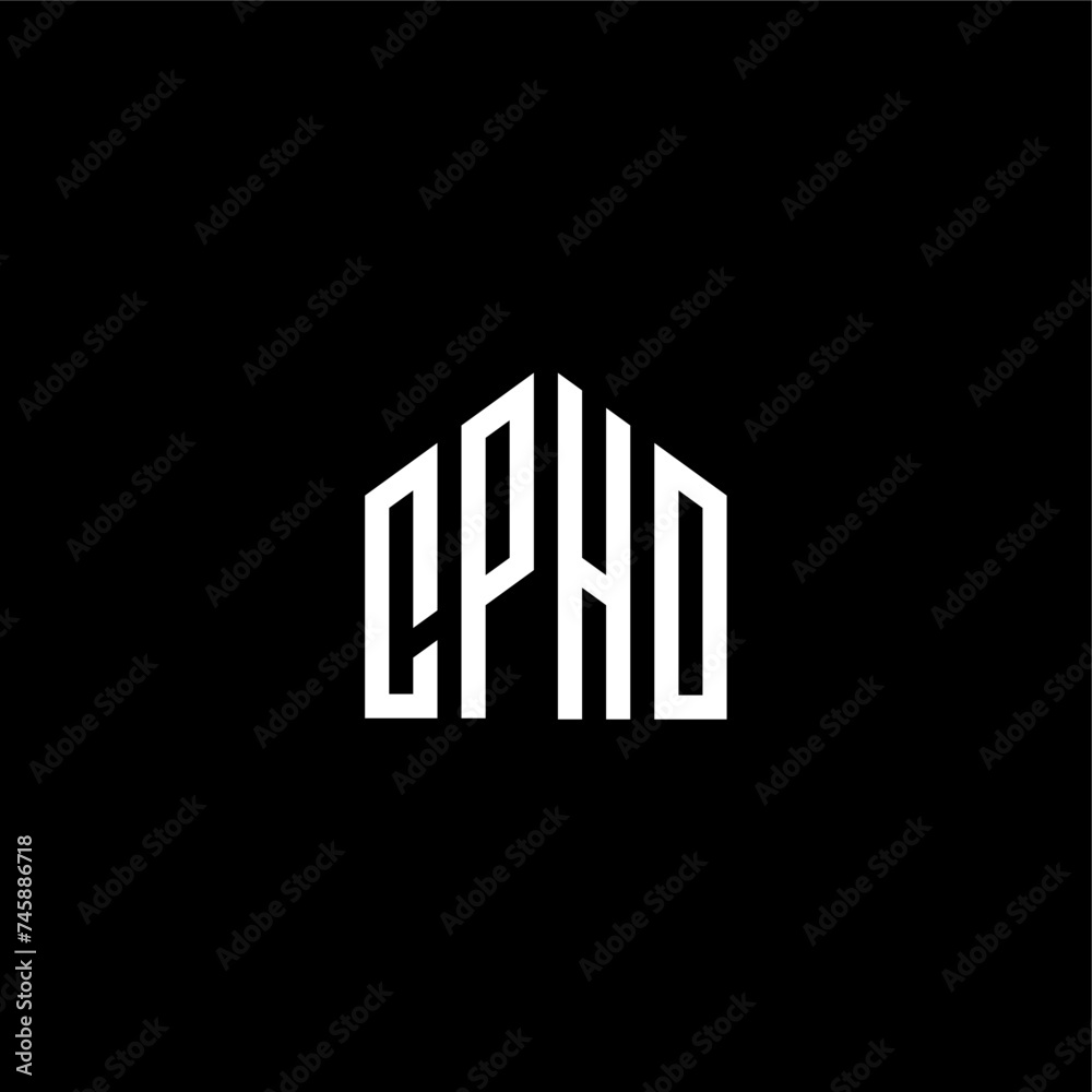 modern Letter CPHO with house shape logo concept vector icon