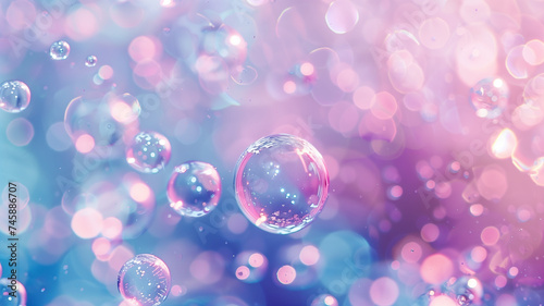 a close up of small bubbles with colorful water