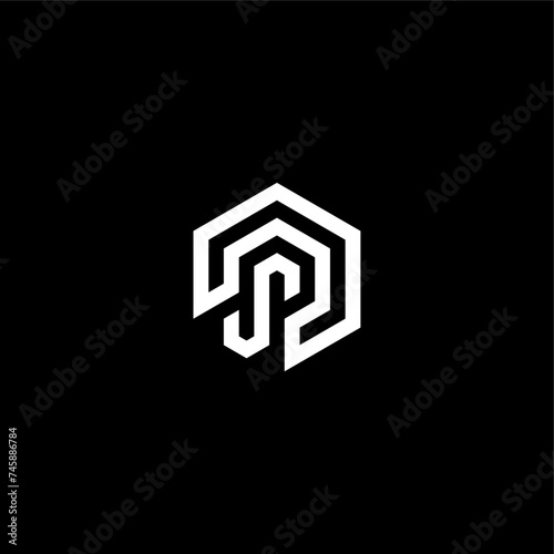 Letter PS or SP with hexagon logo concept idea vector