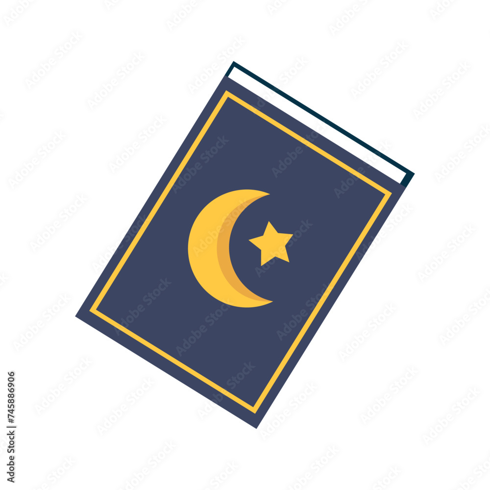 Vector Holy Book Quran Cartoon Illustration Isolated Vector Holy Book Quran Cartoon Illustration Isolated