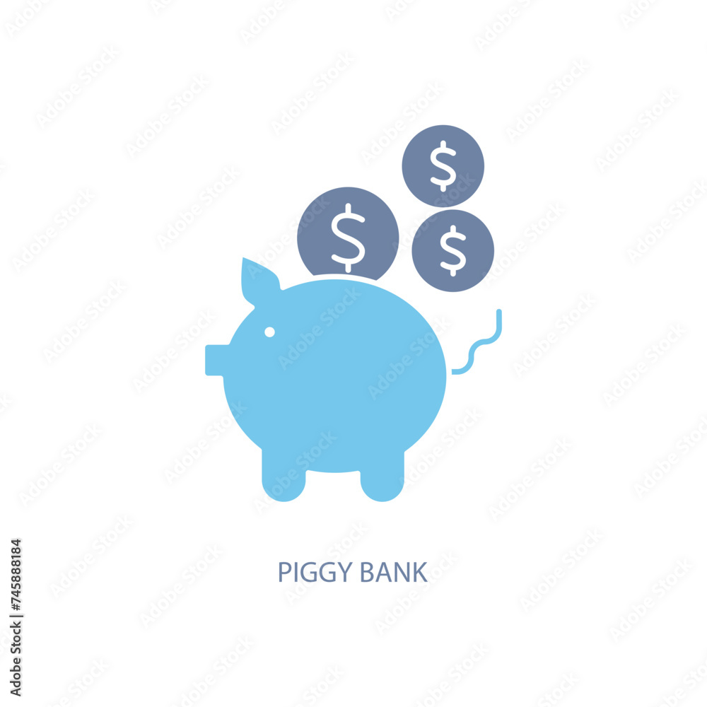 piggy bank concept line icon. Simple element illustration. piggy bank concept outline symbol design. piggy bank concept line icon. Simple element illustration. piggy bank concept outline symbol design.
