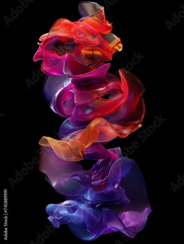 A hypnotic swirl of vibrant colors against a stark black canvas, digital art theme