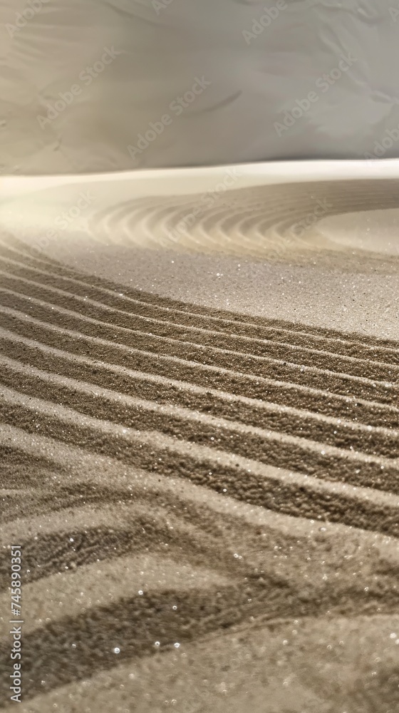 Naklejka premium Zen garden sand ripples top corner free for words