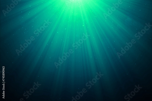 abstract green color beams of light, rays of light screen overlay on black background.