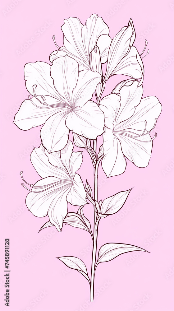 Background with pink and yellow leaves. AI generated art illustration. Background with pink and yellow leaves. AI generated art illustration.