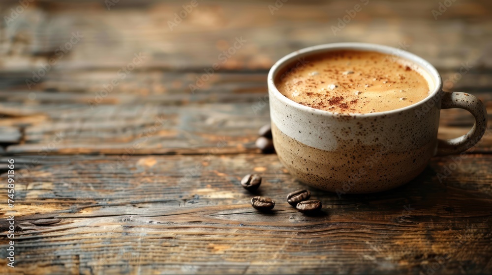 Morning Serenity: A Warm Coffee Amidst the Rustic Charm Morning Serenity: A Warm Coffee Amidst the Rustic Charm