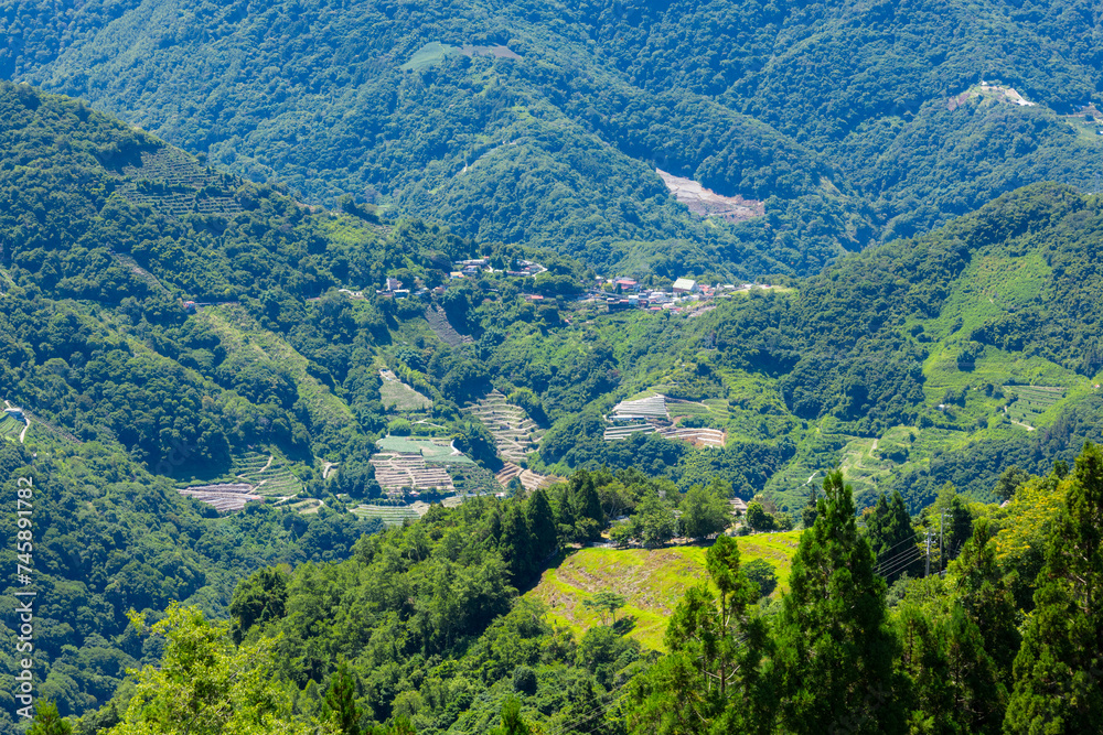 Top view of the mountain in Nantou in Taiwan