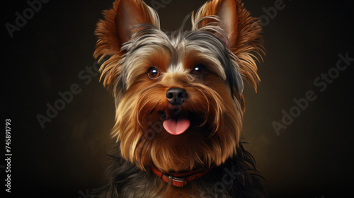 A portrait of a cute dog happily looking, generative AI