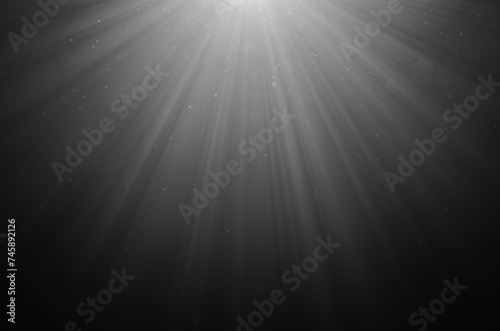 abstract beautiful beams of light, rays of light screen overlay on black background.