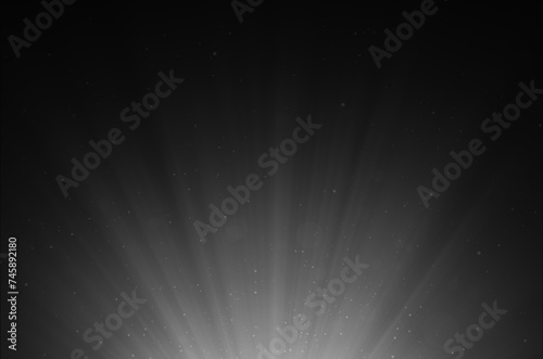 abstract beautiful beams of light, rays of light screen overlay on black background.