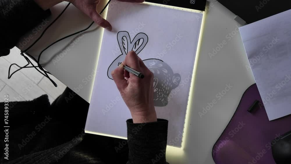 Calque sur tablette lumineuse