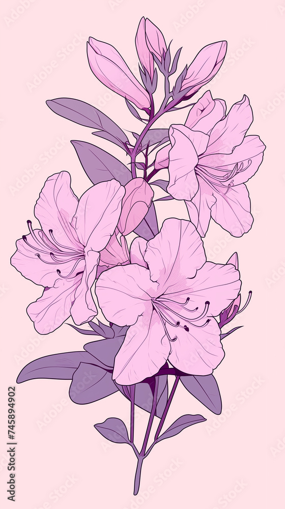 Background with pink and yellow leaves. AI generated art illustration. Background with pink and yellow leaves. AI generated art illustration.