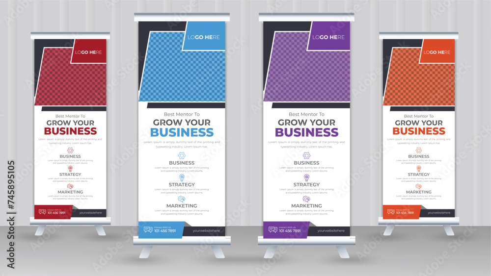 Modern Business Roll Up banner set, vector creative design, Professional Corporate x banner or sale banner template billboard of trendy flag banner or pull up banner, Standee template Modern Business Roll Up banner set, vector creative design, Professional Corporate x banner or sale banner template billboard of trendy flag banner or pull up banner, Standee template