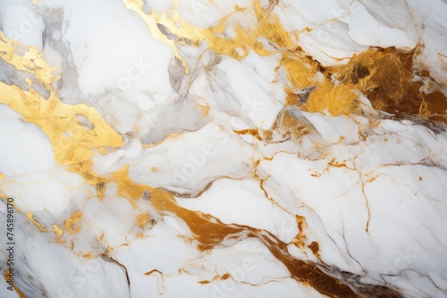 White marble background natural marble texture. Glossy granite slab gold inserts