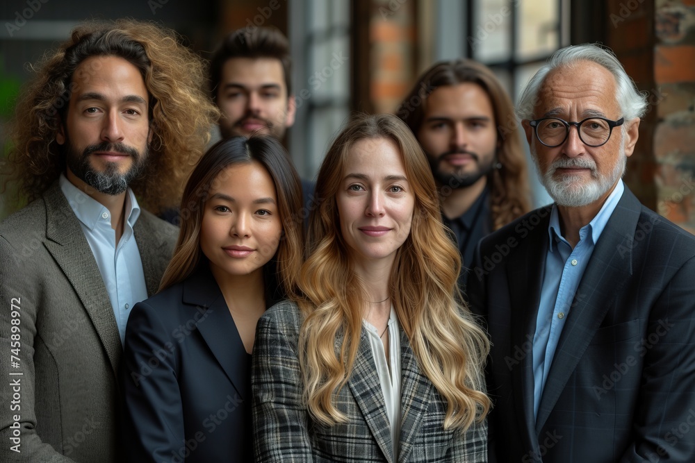 culturally and generationally diverse group of business people posing for professional picture culturally and generationally diverse group of business people posing for professional picture