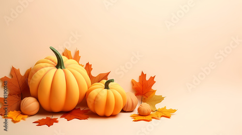 Orange pumpkin  halloween background