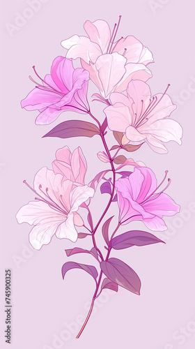 Background with pink and yellow leaves. AI generated art illustration.