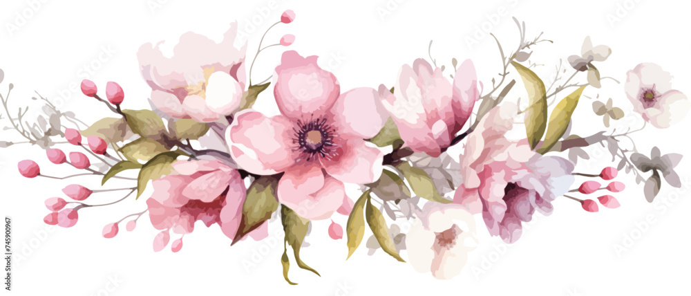 Watercolor Floral Composition Watercolor Clipart 