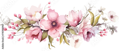 Watercolor Floral Composition Watercolor Clipart 