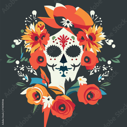colorful flor de muerto floral arrangements, vector illustration flat 2 © Gear Digital