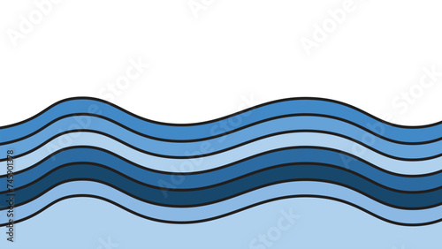 Blue ocean wave background wallpaper vector image. Illustration of graphic wave design for backdrop or presentation