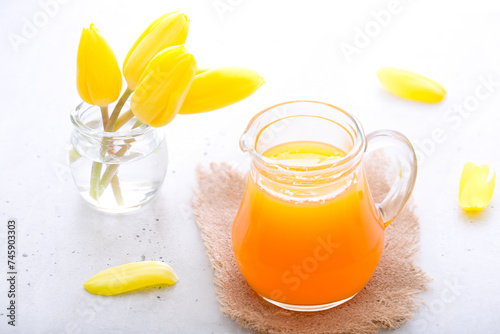 A jug of orange juice