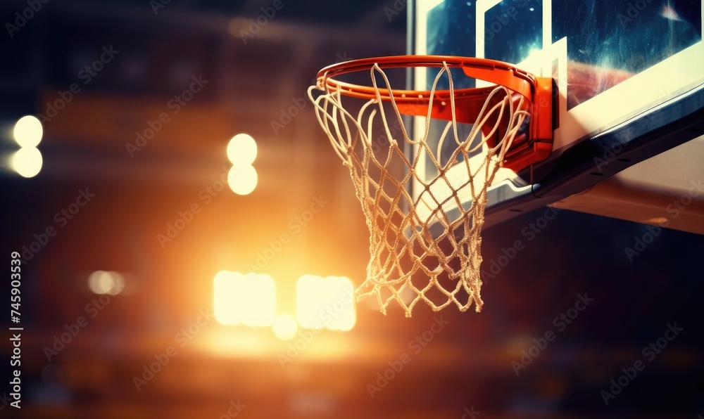 The Perfect Swish: A Close Up of a Basketball Sinking Through the Hoop