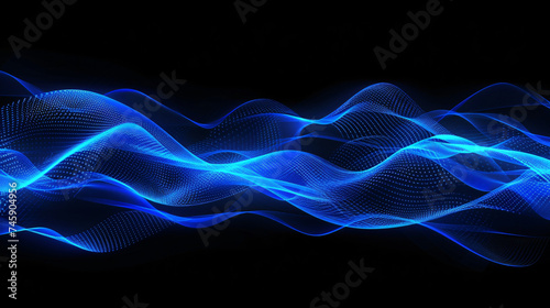 Abstract Background of Glowing Blue Mesh or Inter.