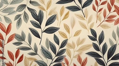 Abstract fabric  botanical art background