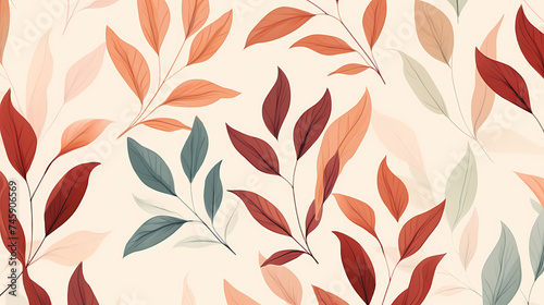 Abstract fabric, botanical art background