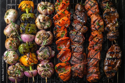 Assorted Food Cooking on Grill