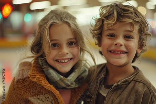 Two Kids Standing Together photo